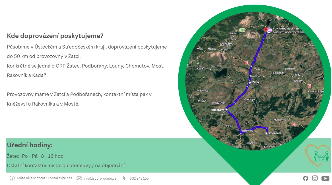 Doprovázení pěstounů Žatec, Podbořany, Kněževes, Kadaň, Rakovník
